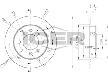 Fren Disk Ayna Arka Sağ ve Sol MAHER 03652  584112F100 58411-2F100
