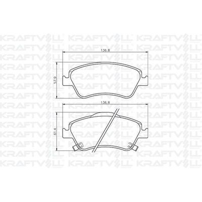 Fren Disk Balata Ön Toyota Auris (E15)(10.2006->)  KRAFTVOLL 07010088