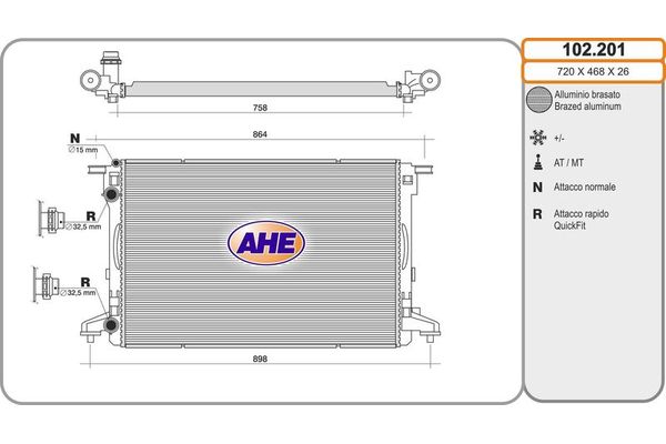 Su Radyatörü  Audi 80 (08.1991->)  KALE 170200