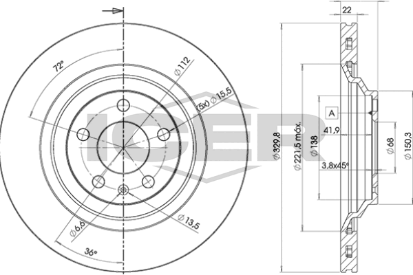 Fren Disk Ayna Arka Sağ ve Sol Audi A6 Avant (4F5)(10.2008->)  AYD 50815