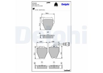 Fren Disk Balata Ön DELPHI LP1633  LP1633 4D0698151 4D0 698 151 4D0698151K 4D0 698 151K 4D0698151L 4D0 698 151L 4D0698151M 4D0 698 151M 4D0698151N 4D0 698 151N 4D0698151P 4D0 698 151P 4D0698151R 4D0 698 151R 4D0698151S 4D0 698 151S 4D0698151AC 4D0698151AE