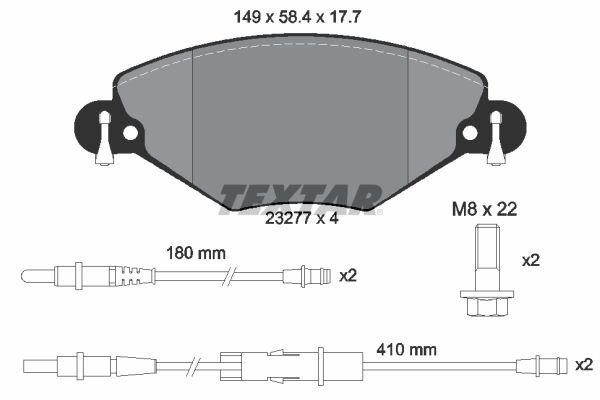Fren Disk Balata Ön Citroen C5 5 Kapı (03.2001->)  TEXTAR 2327701