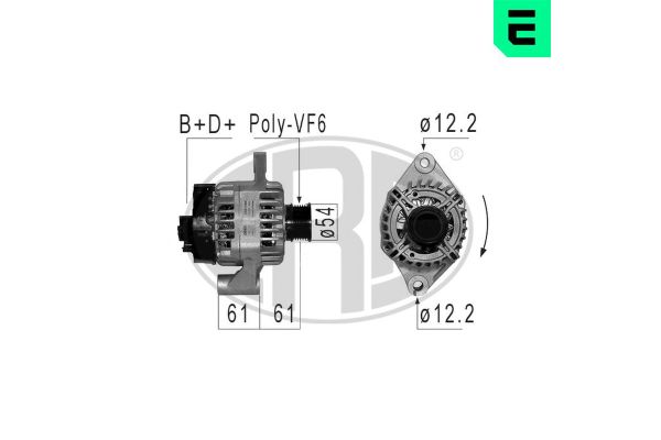 Alternatör  Alfa Romeo Giulietta (191)(2010->)  ERA 210854A