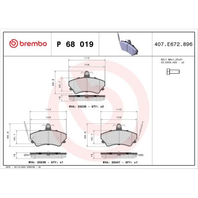 Fren Disk Balata Ön BREMBO P 68 019