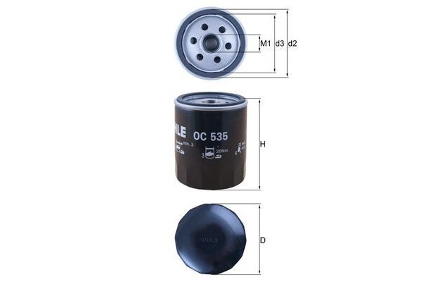 Yağ Filtresi  Ford Mondeo S.Wagon (CA2)(2007->)  MAHLE OC 535