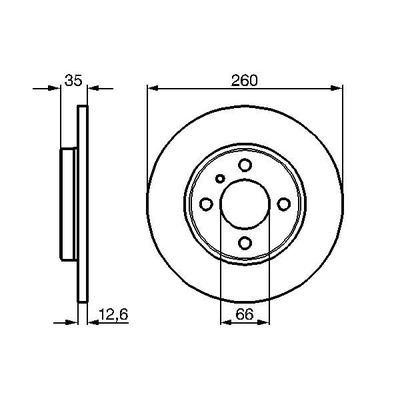 Fren Disk Ayna Ön Sağ ve Sol BMW 3 Serisi Sedan/Coupe (E30)(1982->)  BOSCH 0 986 478 029