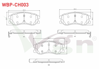 Fren Disk Balata Ön WGN WBP-CH003  