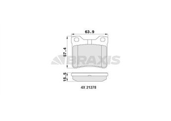 Fren Disk Balata Arka BRAXIS AA0113  425130 A0034200020 1611456880 4251-30 425208 4252-08 425266 4252-66 E172198 E172280