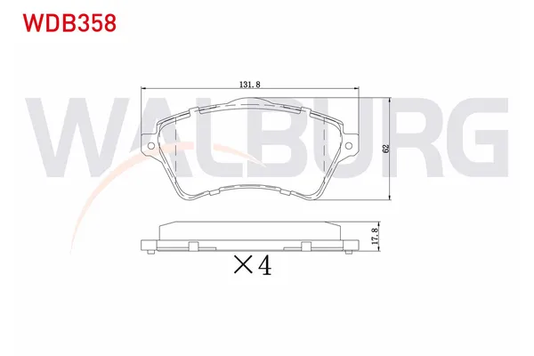 Fren Disk Balata Ön Land Rover Freelander 1 (LN)(09.2002->)  WALBURG WDB358