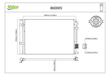 Klima Radyatörü  VALEO 860005  9760602000 97606-02000 976061R000 97606-1R000 976062V000 97606-2V000