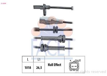 Abs Sensörü Arka Sağ veya Sol FACET 21.0209  9813764880 9665920180 96 659 201 80 98 137 648 80