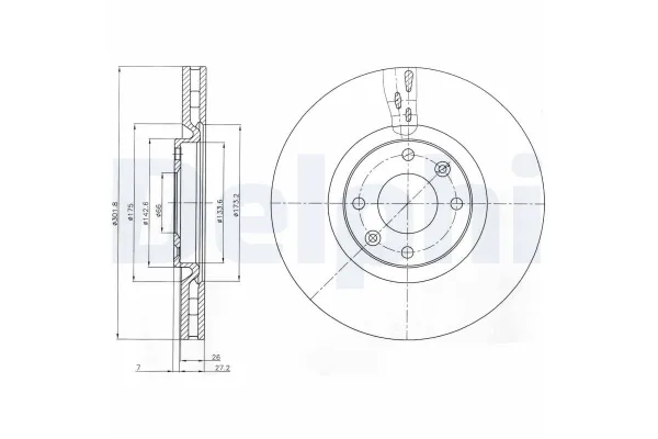 Fren Disk Ayna Ön Sağ ve Sol Opel Corsa F / Corsa-e F (2019->)  DELPHI BG4166