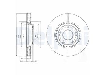 Fren Disk Ayna Ön Sağ ve Sol DELPHI BG4251C  517122L500 51712-2L500 517123V000 51712-3V000 517121M500 51712A0000 51712A6600 51712M0500 S517122L500