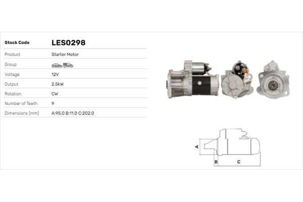 Marş Dinamosu  Opel Movano Kamyonet (2004->)  LUCAS ELEKTRIK LES0298
