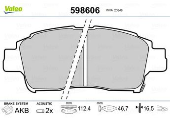 Fren Disk Balata Ön VALEO 598606  446552040 0446552040 446552070 04465-52070 446552140 04465-52140 446552031 04465-52031 446552032 04465-52032 446552050 04465-52050 446552052 04465-52052 446552130 04465-52130 446559020 04465-59020 4465YZZCJ 04465-YZZCJ 446552041 0446552041 0446552070 446552090 0446552090 0446552140 446552280 0446552280 446559010 0446559010 0446559020