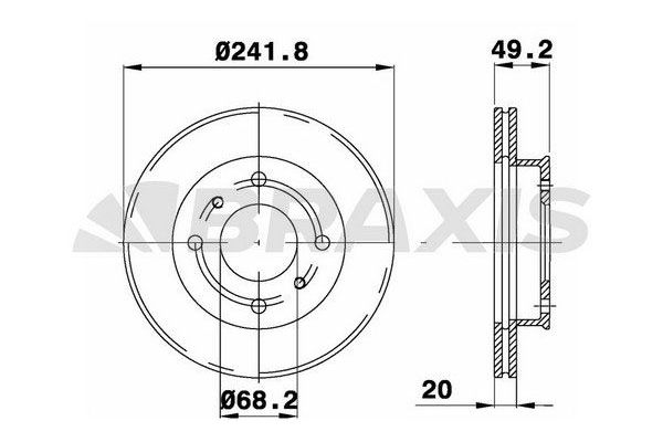Fren Disk Ayna Ön Sağ ve Sol Nissan Primera 4 Kapı/ Traveller [SW] (P10/W10)(1989->)  BRAXIS AE0587