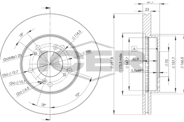 Fren Disk Ayna Ön Sağ ve Sol Honda HR-V (GH)(01.1999->)  AYD 50481