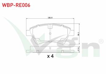 Fren Disk Balata Ön WGN WBP-RE006  
