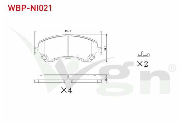 Fren Disk Balata Ön Nissan Qashqai (J11E)(2013->)  WGN WBP-NI021