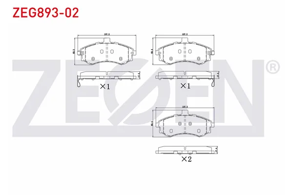 Fren Disk Balata Ön Hyundai Elantra (XD)(2000->)  ZEGEN ZEG893-02