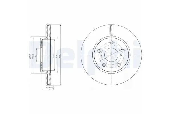 Fren Disk Ayna Ön Sağ ve Sol Toyota Auris (E15)(10.2006->)  DELPHI BG4232