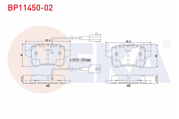 Fren Disk Balata Arka Alfa Romeo Giulietta (191)(2010->)  VEKA BP11450-02