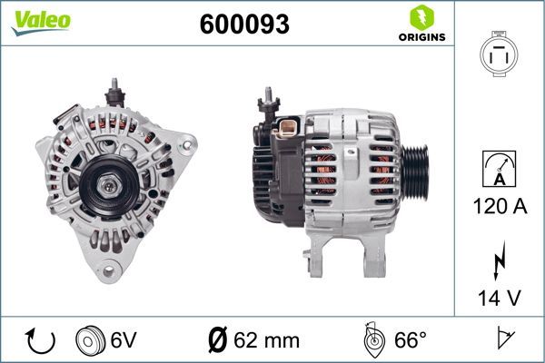 Alternatör  Hyundai Santa Fe (SM)(2001->)  VALEO 600093