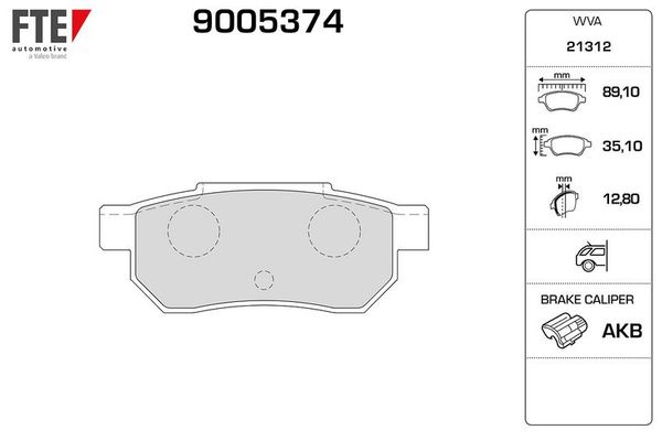 Fren Disk Balata Arka Honda Accord (CB/CC)(10.1989->)  FTE 9005374