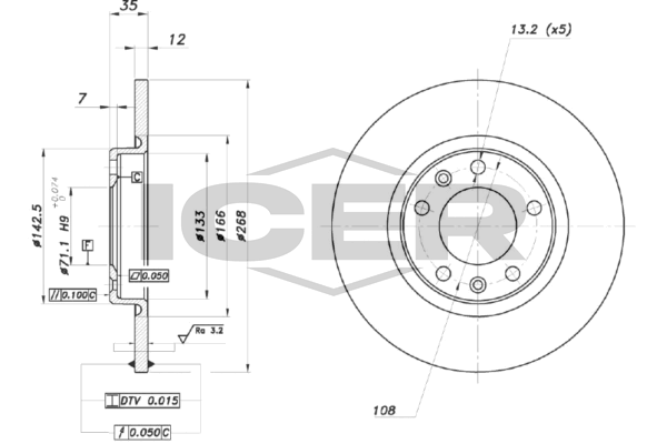 Fren Disk Ayna Arka Sağ ve Sol Opel Astra L Sports Tourer (2022->)  AYD 50483