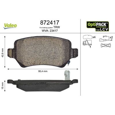 Fren Disk Balata Arka Opel Meriva (2006->)  VALEO 872417
