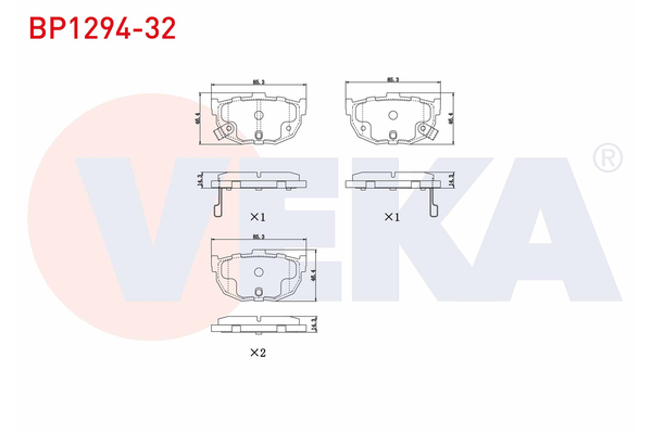Fren Disk Balata Arka Hyundai Lantra Sedan (RD)(1996->)  VEKA BP1294-32