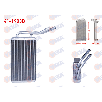 Kalorifer Radyatörü  Ford Transit Kamyonet (FY)(2000->)  VEKA 41-1903B