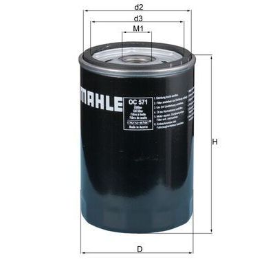 Yağ Filtresi  Opel Antara (2006->)  MAHLE OC 571