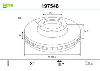 Fren Disk Ayna Ön Sağ ve Sol VALEO 197548  4249F6 4249-F6