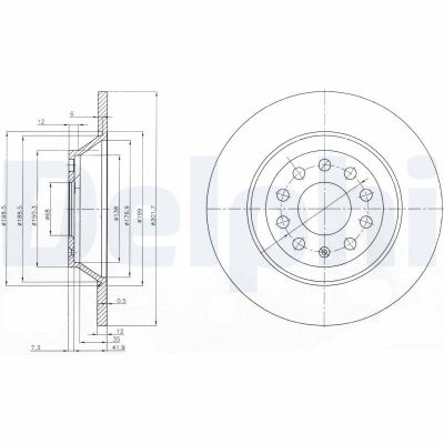 Fren Disk Ayna Arka Sağ ve Sol Audi A6 Avant (4F5)(10.2008->)  DELPHI BG3956C