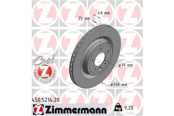 Fren Disk Ayna Arka Sağ ve Sol Land Rover Range Rover Sport (2013->)  ZIMMERMANN 450.5214.20