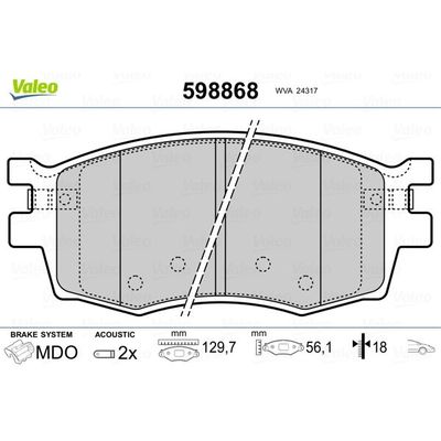 Fren Disk Balata Ön Hyundai Accent Era (MC)(2006->)  VALEO 598868