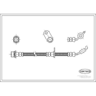 Fren Hortumu Ön Sol Toyota RAV4 (A2)(2000->)  CORTECO 19033101