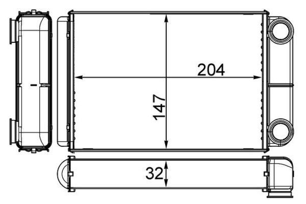 Kalorifer Radyatörü  Opel Astra J HB (12.2009->)  MAHLE AH 258 000S