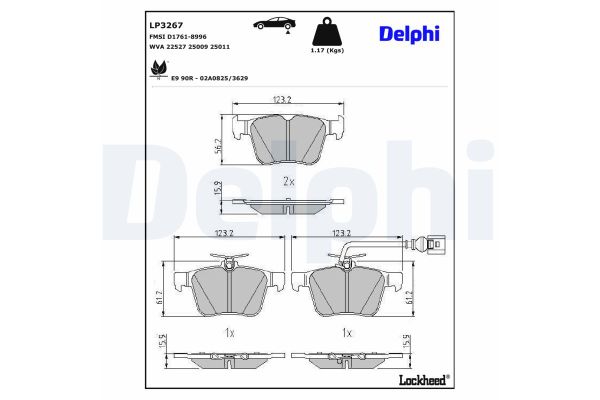 Fren Disk Balata Arka Audi RS Q3 Sportback (F3N)(10.2019->)  DELPHI LP3267