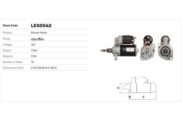 Marş Dinamosu  LUCAS ELEKTRIK LES0062