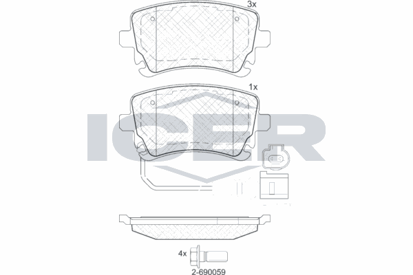Fren Disk Balata Arka Volkswagen T6.1 Transporter P.Van (SH)(07.2019->2024)  KALE BALATA 23326 177 25 ANS KD13