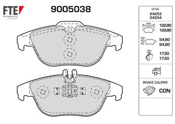 Fren Disk Balata Arka FTE 9005038  54200720 4200205 0004200205 0054200720 54204320 0054204320 54208120 0054208120 64201320 0064201320 64206120 0064206120 74208520 0074208520 A0004200205 A0054200720 A0054204320 A005420432041 A0054208120 A0064201320 A0064206120 A0074208520