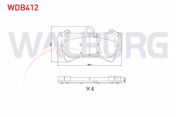 Fren Disk Balata Ön Porsche Cayenne (Typ 9PA1)(01.2007->)  WALBURG WDB412