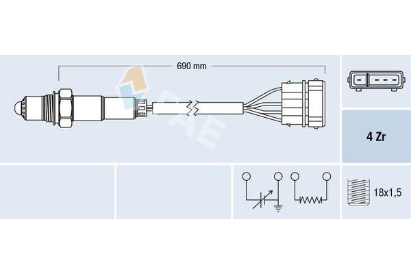 Oksijen (Lambda) Sensörü  Skoda Forman (785)(1992->)  FAE 77128
