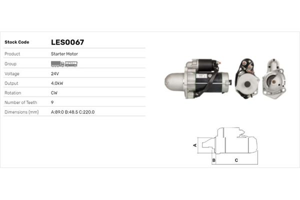 Marş Dinamosu  LUCAS ELEKTRIK LES0067