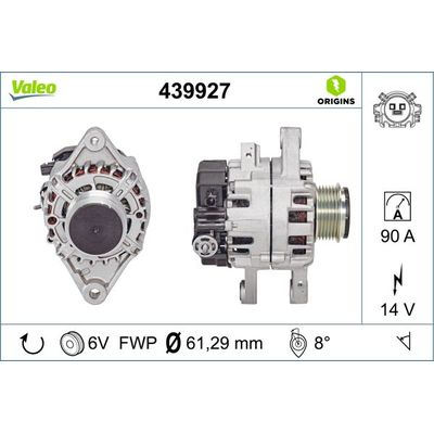 Alternatör  Toyota Yaris (XP13)(2017->)  VALEO 439927