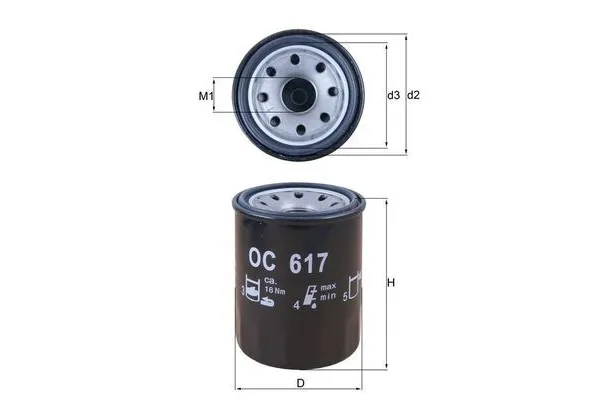 Yağ Filtresi  Honda Civic Coupe (EJ6/8)(02.1996->)  MAHLE OC 617