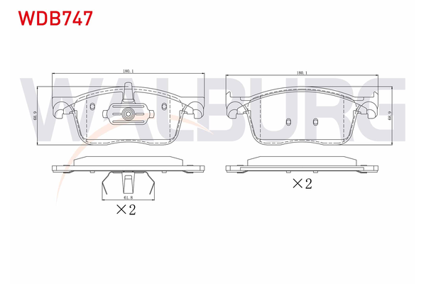Fren Disk Balata Ön Citroen Jumpy Combi (06.2016->)  WALBURG WDB747