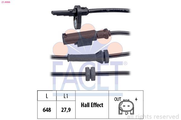 Abs Sensörü Arka Sağ veya Sol Abarth Grande Punto (199)(2008->)  HELLA 6PU 358 218-011